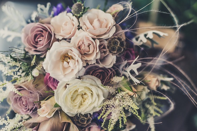 Picture with roses of a bouquet